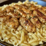 Cafeteria Noodles With Garlic Butter Chicken Bites