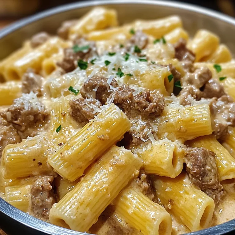 Creamy Beef And Garlic Butter Rigatoni