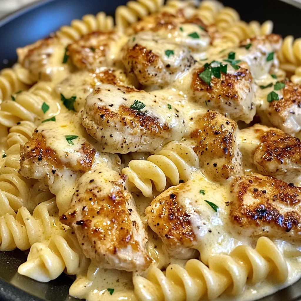 Creamy Garlic Butter Chicken And Rotini