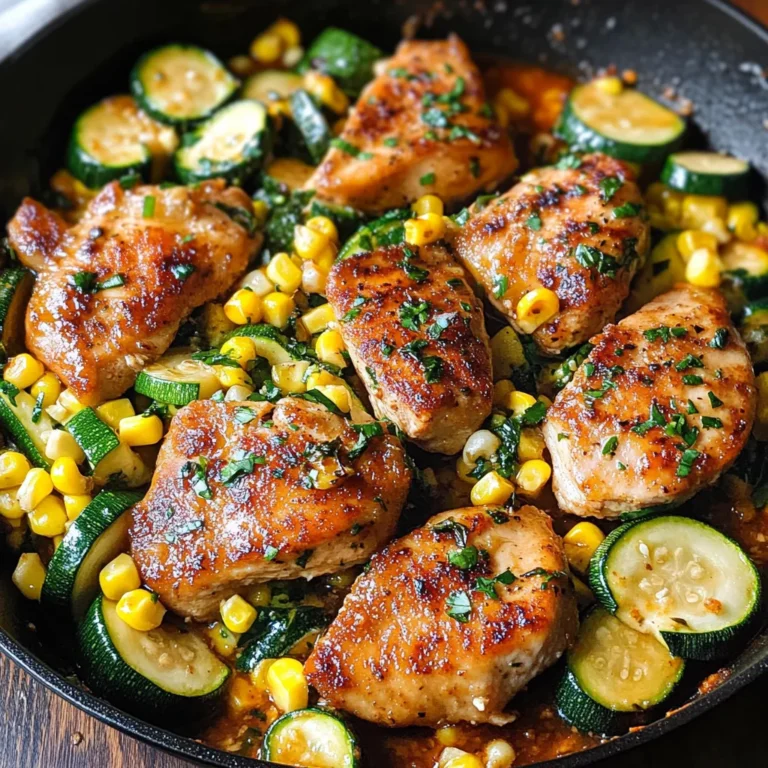 Garlic Butter Chicken with Zucchini and Corn - One-Pan, 30-Minute Meal