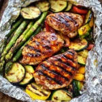Grilled Barbecue Chicken and Vegetable Foil Packs