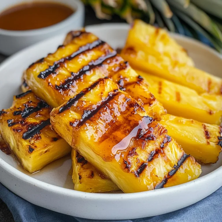 Grilled Pinapple with Cinnamon Honey Drizzle