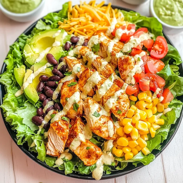 Loaded Chicken Taco Salad with Creamy Lime-Cilantro Dressing