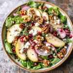 Pear Salad with Creamy Pomegranate Dressing