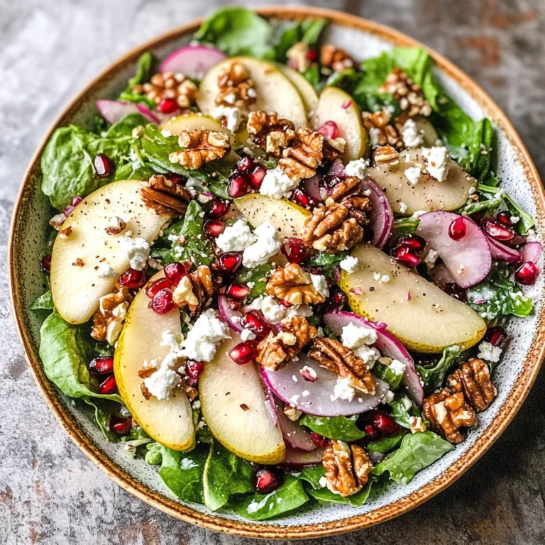 Pear Salad with Creamy Pomegranate Dressing