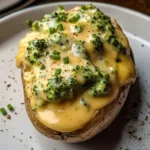 Cheesy Baked Potatoes with Broccoli Cheese Sauce