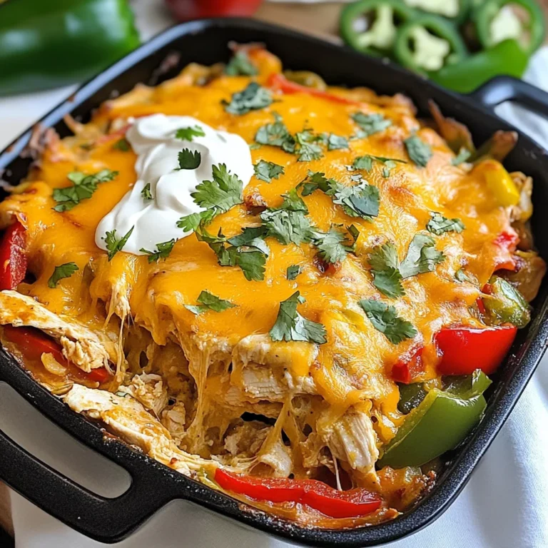 Chicken Fajitas Casserole (easy and cheesy!)