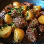 Garlic Butter Beef Bites with Potatoes