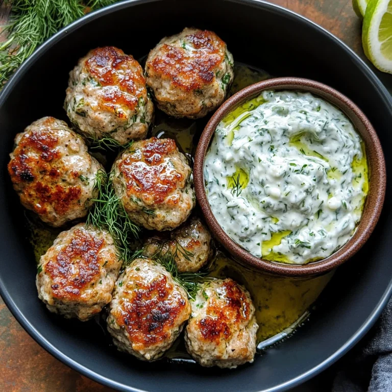 Greek Turkey Meatballs with Tzatziki Sauce 🥙🍖🥒
