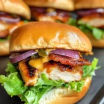 Turkey Bacon Ranch BBQ Chicken Sliders