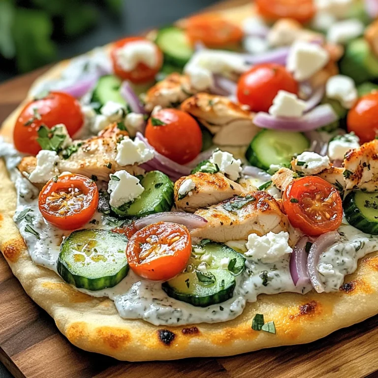 Tzatziki Chicken & Veggie Naan Pizza