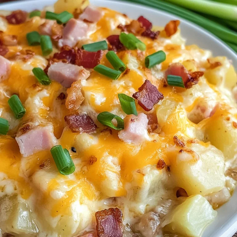chicken ham & Turkey Bacon Cheesy Potatoes