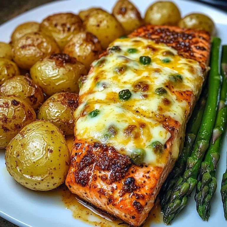 Baked Cajun Salmon with Cheesy Asparagus & Garlic Potatoes