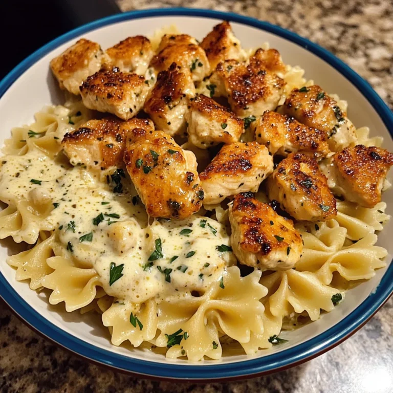 Cheesy Garlic Chicken Bowtie Pasta Recipe