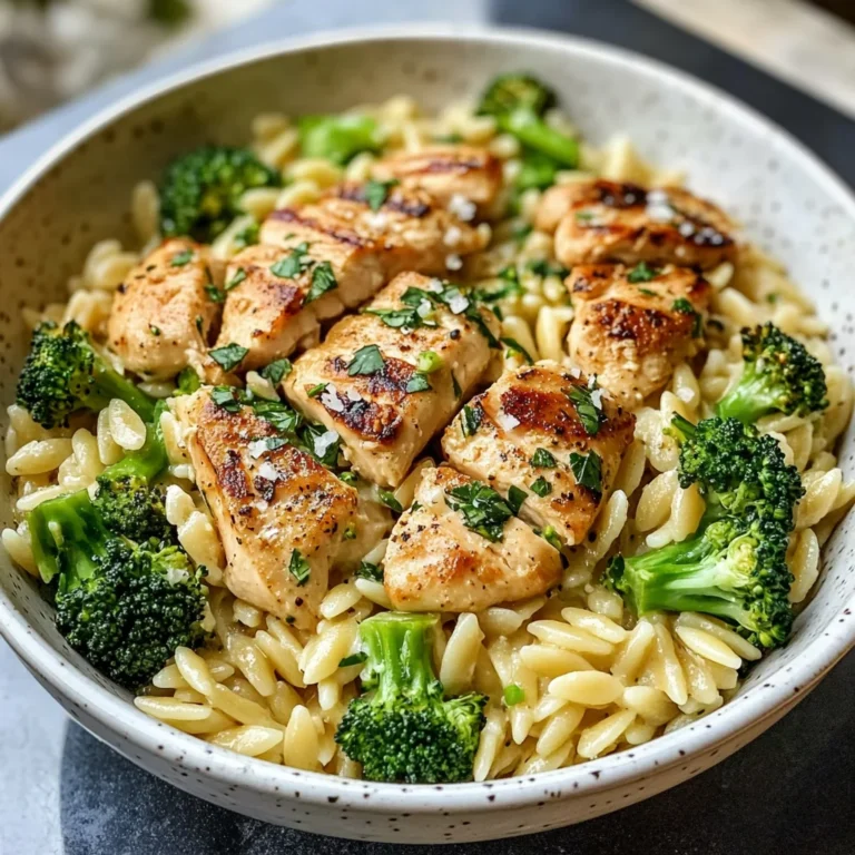 Creamy Chicken and Broccoli Orzo Bowl