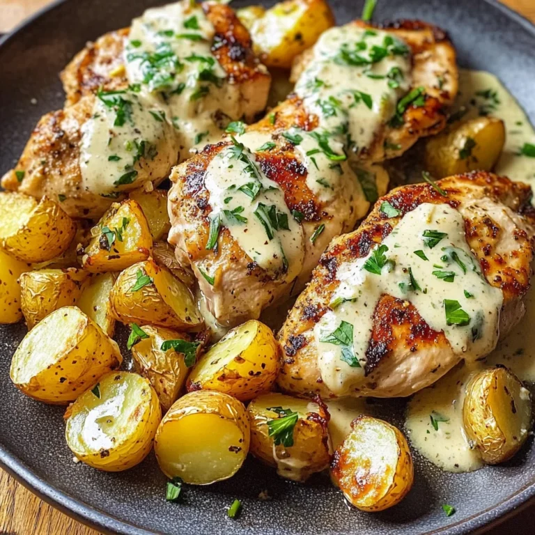 Creamy Garlic Herb Chicken with Golden Potatoes