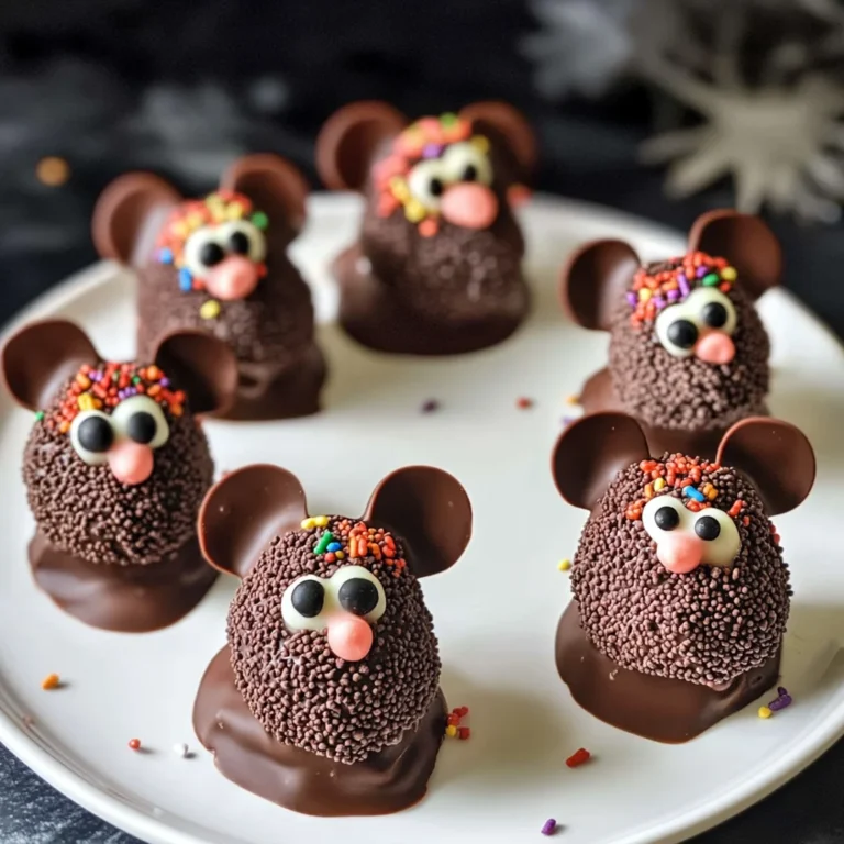 Halloween Dessert - Strawberry and Chocolate fudge mice