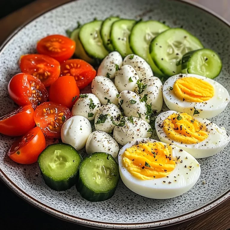 Mediterranean Egg Plate with Fresh Veggies & Cream Cheese