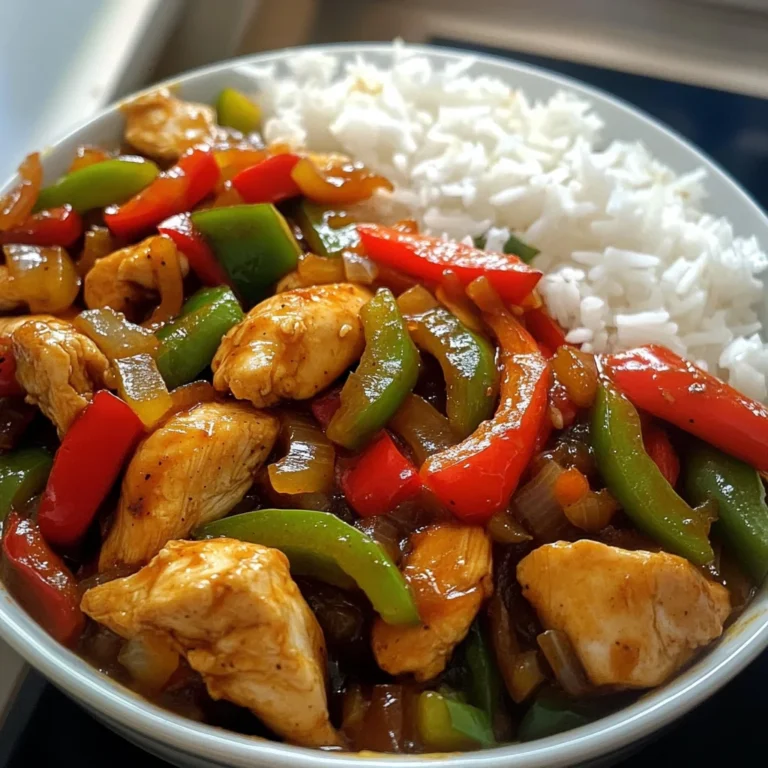Spicy Chicken Stir-Fry with Peppers & Rice