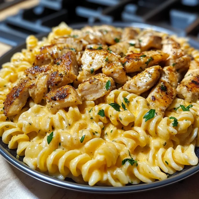 Cheesy Garlic Cajun Chicken Rotini in Velveeta Cream Sauce