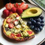 Garden Frittata Plate with Avocado Toast & Fresh Berries