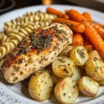 Garlic-Herb Chicken with Roasted Veggies & Creamy Rotini