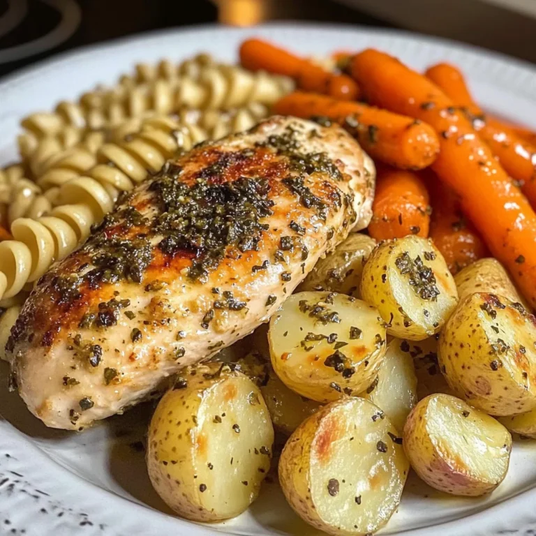 Garlic-Herb Chicken with Roasted Veggies & Creamy Rotini