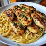 Golden Garlic Butter Chicken with Creamy Linguine
