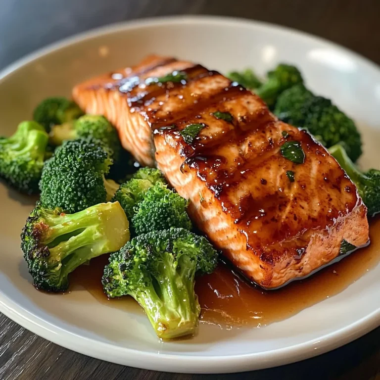 Honey Garlic Glazed Salmon with Steamed Broccoli