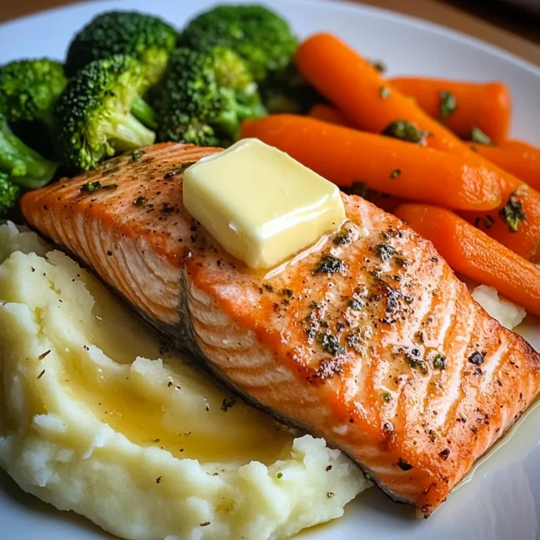 Salmon with Mashed Potatoes and Vegetables