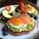 Smoked Salmon & Avocado Breakfast Toast with Fresh Fruit