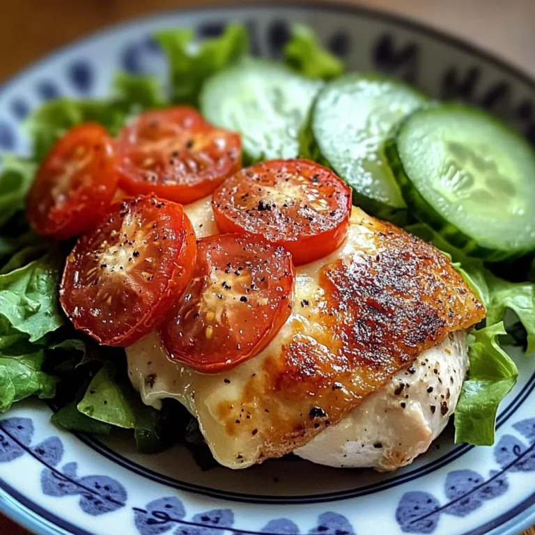 Tomato & Cheese Stuffed Chicken Breast with Cucumber-Tomato Salad