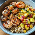 Zesty Shrimp Bowl with Brown Rice & Pineapple Corn Salsa